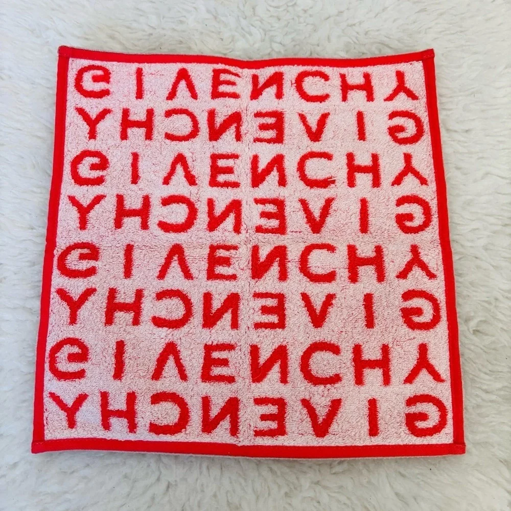 Givenchy Red  and White Hand Towel Size 10.5”